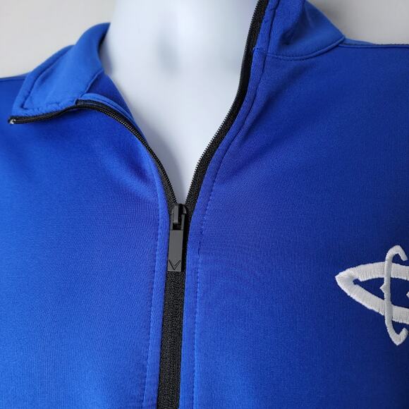 Callaway Blue Quarter Zip Pullover M Golf Cystic Fibrosis Logo Weather Series - Picture 7 of 11